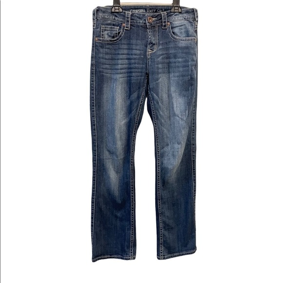 Cowgirl Tuff Never Give Up Medium Wash Bootcut Jeans - Picture 2 of 7